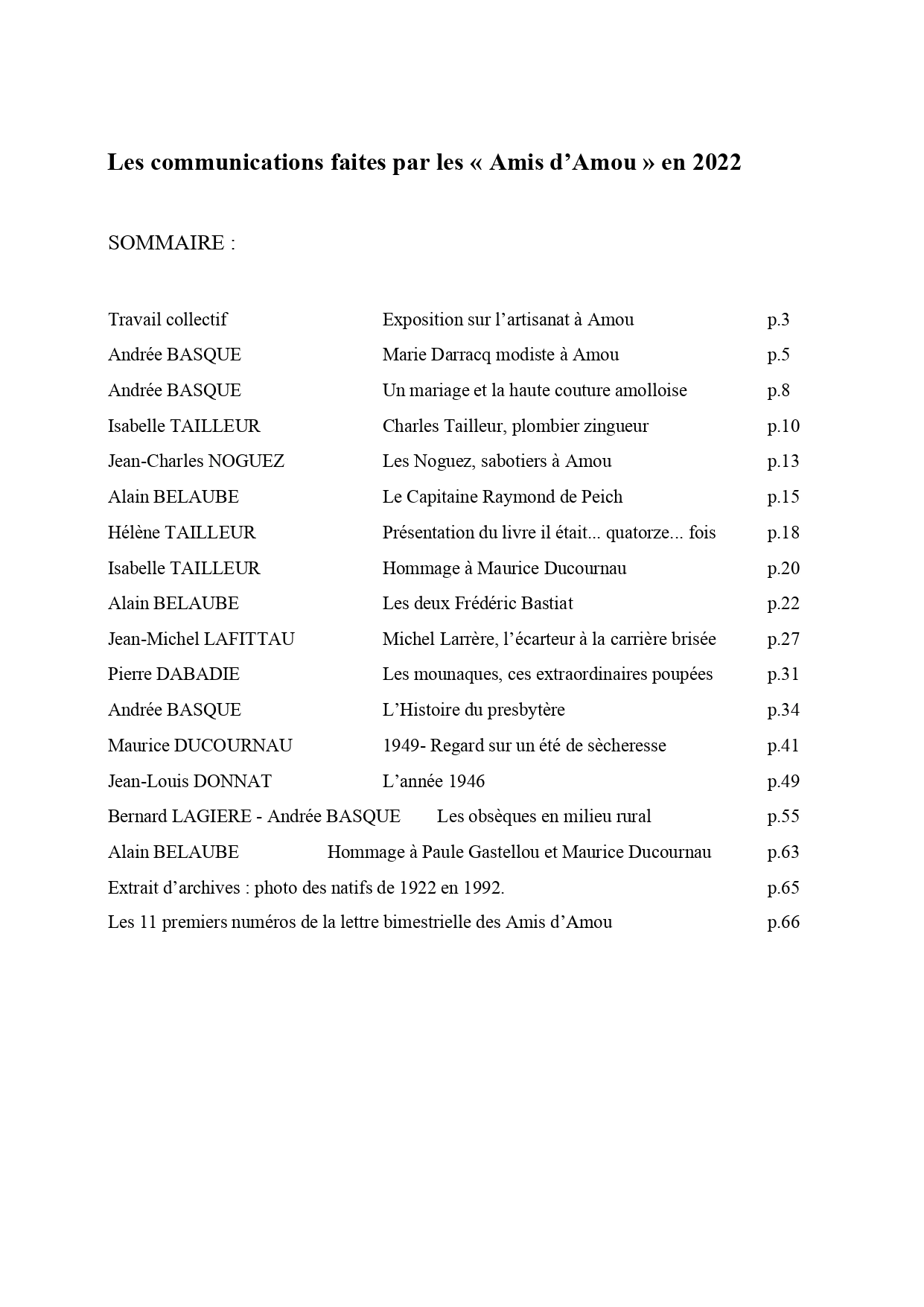 Recueil de l'année 2022